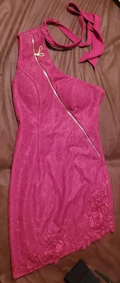 ROBE de FLEURS Glossy ミニドレス 赤 レディース