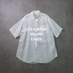 90s 00s JOS.A.BANK リネン 半袖シャツ L