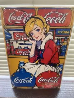 コカコーラ 赤 ブリキ看板 レトロ 新品 アンティーク