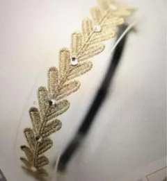 ベビー ヘアバンド リボン ゴルド 王冠