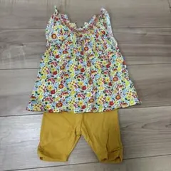 エトワ 花柄タンクトップ マスタードパンツ 上下セット