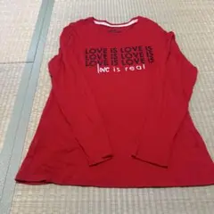 赤色長袖Tシャツ LOVE IS REAL