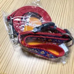 犬用首輪 Sサイズ レッド&リードセット