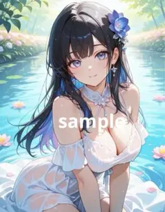 AIイラスト　美女 L版サイズ 1点物 D84
