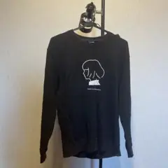 Rooo Lou プリント　スウェットトレーナー　ブラック　黒