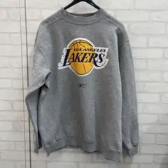 値下げ レイカーズ LAKERS リーボック NBA ロゴ 刺繍 スウェット M