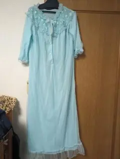 水色　ネグリジェ　ワンピース