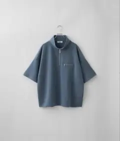 【完売品】Loose ハーフジップTシャツ ブルーグレー Sサイズ