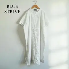 【3L】シャツワンピース 大きいサイズ　 バンドカラー　半袖　白 d177