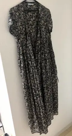ヌキテパ フラワープリントサイドスリット ワンピース カシュクール 花柄