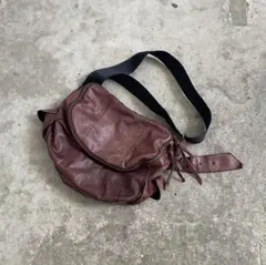 00s shoulder bag leopard gimmick leather