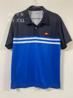 ellesse メンズL ポロシャツ 青 テニス　ポリエステル100%