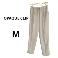 美品　OPAQUE.CLIP ベージュ　美脚　テーパードパンツ　ウエストゴム　M