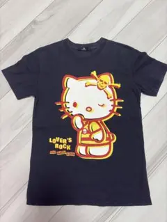 SUPER LOVERS ハローキティコラボ／Tシャツ　ネイビー　色焼け有り