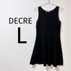 8 DECRE ブラック ノースリーブ ミニワンピース L 黒 ワンピ 夏