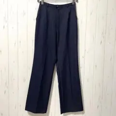 ✨美品✨デニム風カジュアルパンツ《M相当》ネイビー　ストレートパンツ　無地　定番