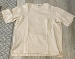 ユニクロ クルーネックTシャツ 薄ベージュ Lサイズ