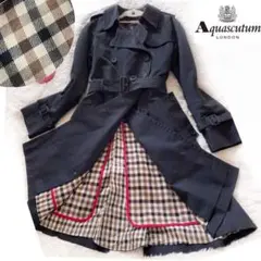 16 Aquascutum アクアスキュータム ロングトレンチコート ライナー付