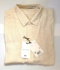 UNIQLO and LEMAIRE リネンコットンチェックシャツ 長袖 M