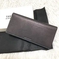 未使用★箱付き　キクチタケオ　長財布　レザー　牛革　刺繍　ブラック