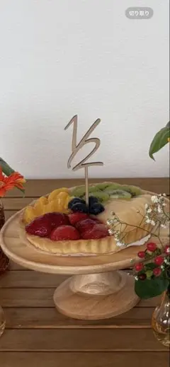 ハーフバースデー ケーキトッパー 木製 お祝いアイテム