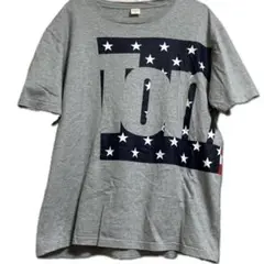 Tommy グレー 星柄 ロゴ Tシャツ　XL