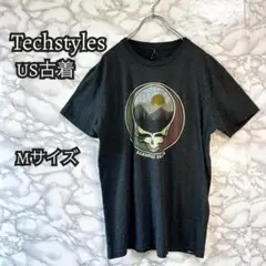 US古着 Techstyles スカルグラフィック Tシャツ Mサイズ 古着