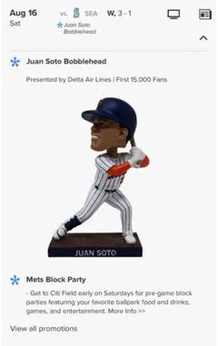 Juan Soto Bobblehead メッツ 250816来場者プレゼント