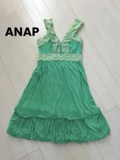 ANAP レースワンピース　グリーン　緑