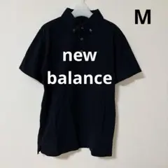 ニューバランス/メンズ/半袖ポロシャツ/M/黒/DRY/スポーツ/サッカー