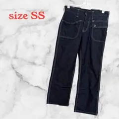 【おしゃれ】ダークデニム風 ストレートレッグパンツ 細見え　オールシーズン