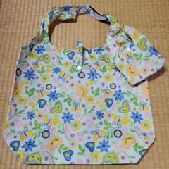 花柄折り畳みエコバッグ