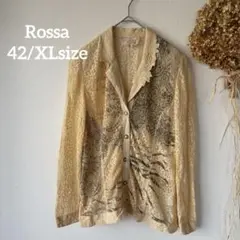 【ロッサ】 42♪ 婦人服 肩パッド付き 透け感 ジャケット イエロー