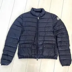 極美品 モンクレール Lansショートダウンジャケット レディース 2 ネイビー