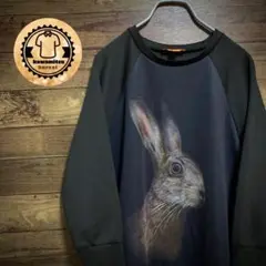 【ビッグシルエット】90sビンテージ スウェット アニマル Mサイズ グレー系