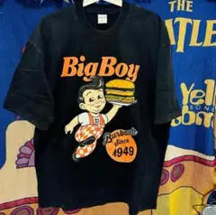 ビッグボーイ　Tシャツ　メンズ　企業ロゴ風　イラスト　少年　チェーン店