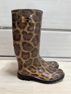 美品DOLCE&GABBANA ヒョウ柄長靴　size３８