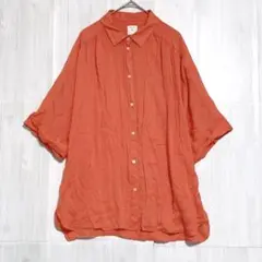 Gap ギャップ　ドルマンスリーブ シアーシャツ　オレンジ　M/L