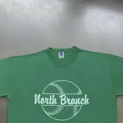 ラッセルアスレティック ベースボール ナンバリング Tシャツ 緑 L 00s