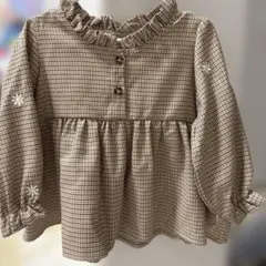 mamaraku チェック柄ブラウス 100