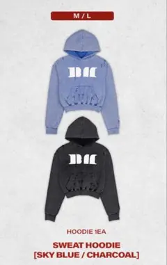 BABYMONSTER ベビモン HOODIE スウェット ブルー Lサイズ BABYMONSTER HELLO MONSTERS In SEOUL SWEAT ZIP-UP HOODIE