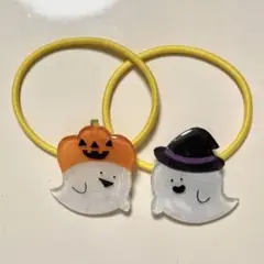 No.70 ハロウィン　おばけ　魔女　カボチャ　キッズヘアゴム