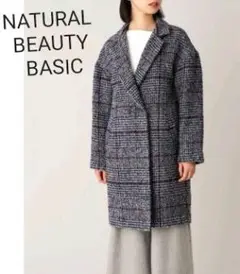NATURAL BEAUTY BASIC★ダブルブレストチェックコート