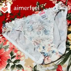 ★aimerfeel★アンティーク花柄ショーツ★リボン付パンツ下着★オフホワイト