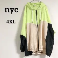 nyc 【4XL】ネオンイエロー マウンテンパーカー ブラック ジャケット