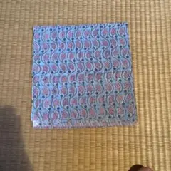 ブロックプリント　インド　生地　110センチ×約55センチ　水色×ピンク