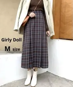 【美品】Girly Doll ガーリードール ロングスカート チェック M