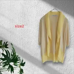 g220　ツモリチサト【2】トッパー/黄色系/半袖/カシミヤ混/肌触りdood！