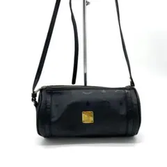 美品 MCM エムシーエム ショルダーバッグ MCM 筒型 ドラム型 黒