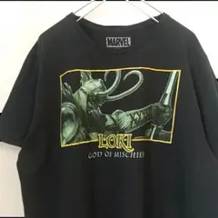 マーベル GOD OF MISCHIEF LOKI Tシャツ 黒 L 海外古着